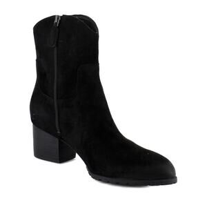 Vionic Bishop Western ankle boot in black suede. Size 10
